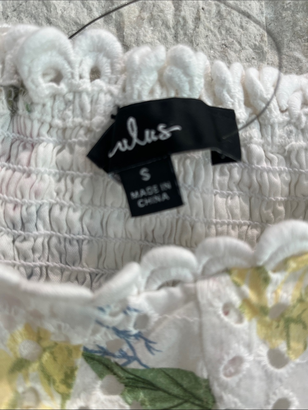 Lulu's White Floral Two-Piece Eyelet Skirt  Set Sz:S - Picture 9 of 14